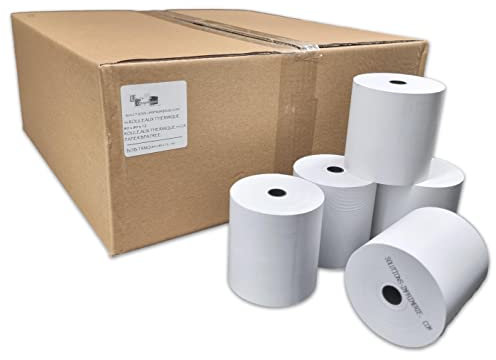 Bobine de 50 rouleaux papier Thermique, 80 x 80 x 12 mm ticket de caisse, pour imprimante de tickets de caisse enregistreuse papier blanc haute qualité - Univers graphique UGR03 TVA déductible