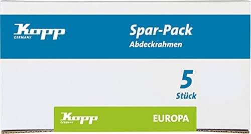 Kopp EUROPA 2-fach Abdeckrahmen in Arktis-Weiß - 5 Stück - Rahmen für Steckdosen & Schalter - Stilvoller Steckdosenrahmen aus glänzendem Kunststoff - Hochwertiger Lichtschalter-Rahmen