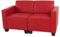 Modular 2-Sitzer Sofa Couch Lyon, Kunstleder - rot