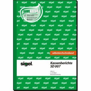 Sigel 5 x Formularbuch Kassenbericht A5 selbstdurchschreibend VE=2x40 Blatt
