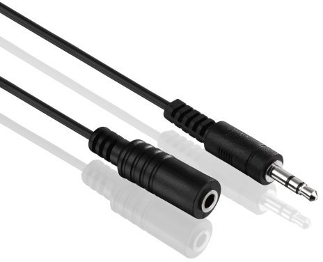 HDSupply AC015-010 Cable de extensión de audio estéreo de 3,5 mm macho a 3,5 mm hembra, diseño ultrafino, 1,00 m, negro