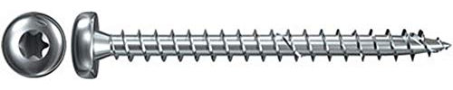 fischer Power-Fast FPF-PT 4,0 x 40 ZPF - Spanplattenschrauben mit Halbrundkopf und Vollgewinde, für Verbindungen von Metall auf Holz, blauverzinkt - 200 Stück - Art.-Nr. 652772