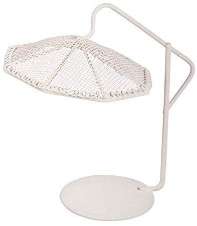 RAYHER HOBBY Miniature Garden Parasol for Fairy Garden, Doll House and Terrarium, Mini Banana Parasol for DIY Displays, White Outdoor Umbrella for Crafts, metal, 9.5x13x12.5cm, 46068102