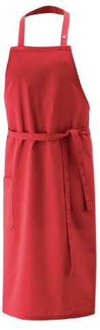 Latzschürze, Schürze 100x80 cm LxB in Rot und per Halsband 3x verstellbar via Knopf