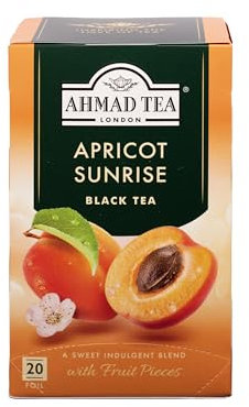 Ahmad Tea Fruit Black Tea | Apricot Sunrise Fruit Black Tea | 20 Teabag Sachets | 1 Pack