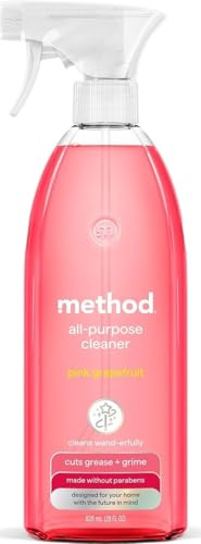 Method All-Purpose Cleaner, Pink Grapefruit, Perfect for Most Counters, Tiles, Stone, and More, 28 oz spray bottle