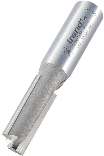 Trend Straight Two Flute Router Cutter, 1/2 Inch Shank, 12mm, TCT | Professional Straight Two Flute Cutter With Tungsten Carbide Tips For Clean Routing, 32mm Cut Length, 3/74X1/2TC