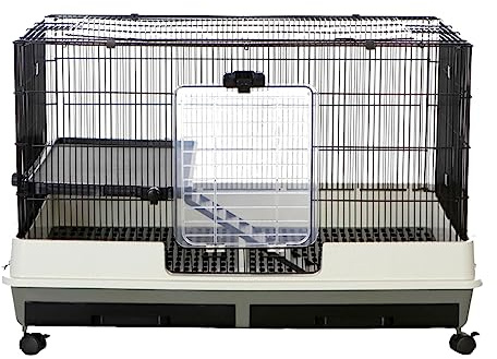 Little Friends Windsor Single 100cm Small Animal Rat Cage, Grey/White