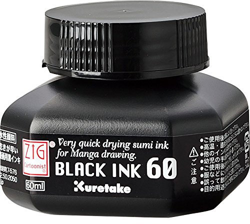 Inchiostro Nero Kuretake Zig per Disegno Manga - Black Ink 60