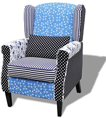 vidaXL Sessel mit Patchwork-Design Stoff Relaxsessel Armsessel Polstersessel