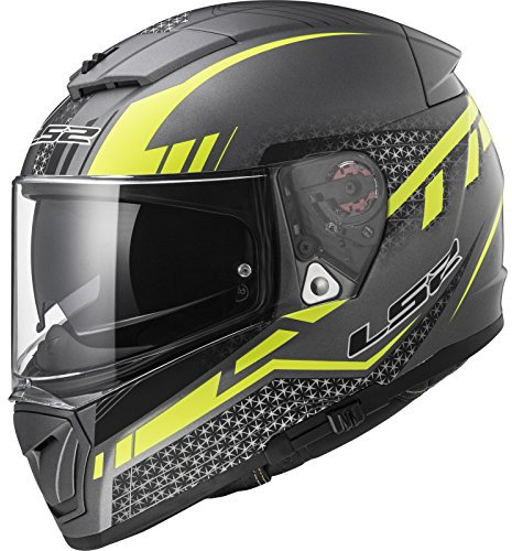 LS2 Damen 103202660XL Motorradhelm, Weiß/Schwarz/Grün, XL