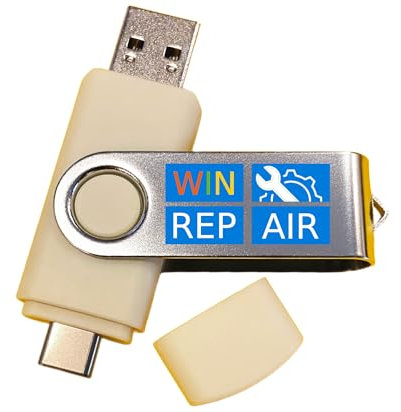 6-in-1 Windows 11/10 / 8.1/7 / PE/Driverpack - Bootable Repair Install Reinstall Password Reset Antivirus Data Recovery - UEFI/Legacy BIOS Compatible - USB-C Stick for PC