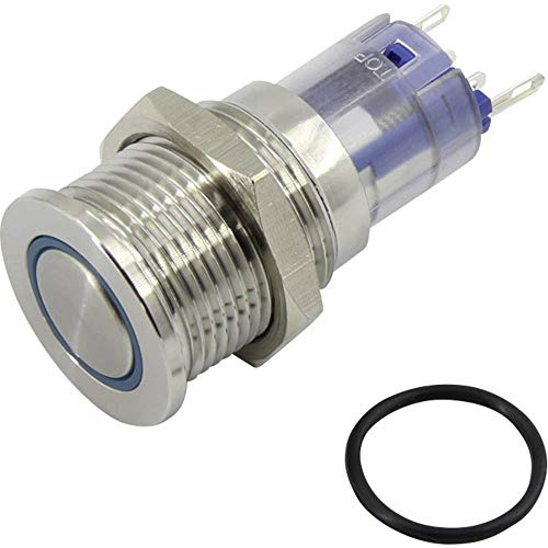TRU COMPONENTS 1303028 LAS2GQPF-11E/B/12V/S/P Vandalismusgeschützter Drucktaster 48 V/DC 2 A 1 x Aus/(Ein) tastend Blau