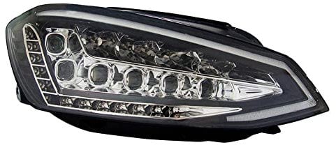 AUTO-STYLE Satz Scheinwerfer Full-LED inkl. TFL kompatibel mit Volkswagen Golf VII 2012-2017 - Schwarz - inkl. Stellmotor