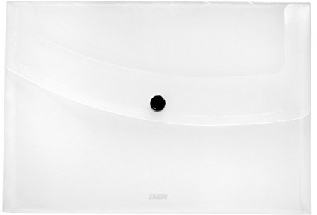 Viquel 017540-08 Pochette plastique porte documents A5 17 x 22 - Enveloppe plate fermeture bouton pression Transparent