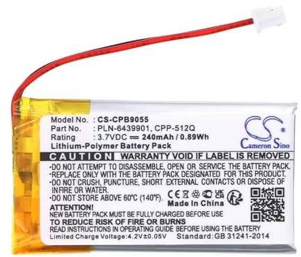 AboutBatteries Akku für PLANTRONICS CS-60, 3.7V, 240mAh, LiPo
