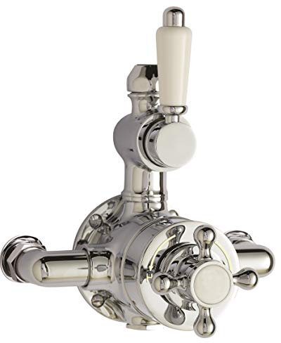 Nuie Twin A3099E Victorian ǀ Traditional Bathroom Thermostatic Shower Exposed Valve, 160mm x 149mm, Chrome, Set of 2 Pieces