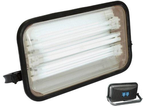 as - Schwabe SPECTRA Arbeitsleuchte 108 W 8700 Lumen - klappbar - 6400 K - Mobiler Scheinwerfer 2 x Schutzkontaktsteckdose - 5 m Kabel + Schutzkontaktstecker - extrem robust - IP44, 46808