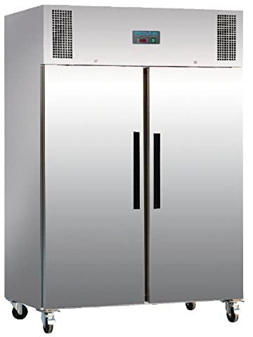Polar Refrigeration G-Series 700W Upright Double Door Freezer 1200 Litre, Stainless Steel, -20°C to -10°C, 2000(H)x1345(W)x815(D)mm, Energy Rating D, 6 Shelves, Usable Capacity: 770 Ltr, R290 | G595