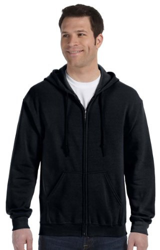 GILDAN Men's 18600 Hooded Sweatshirt, Black, L