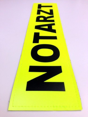 NOTARZT 3M Rückenschild 42x8cm Zitronengelb