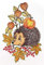 Fensterbild Igel farbig 21 x 32 cm aus Plauener Spitze Fensterdeko Fensterschmuck Bilder Handarbeit Deko Fenster