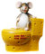NV Spardose Polyresin Käse Toilette mit Maus und Text Alles Sch.. ohne Mäuse 12,5x15,5cm