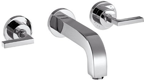 AXOR Wasserhahn Citterio 3-Loch Waschtischarmatur Unterputz, Auslauf Höhe 222mm, Wandmontage, Chrom
