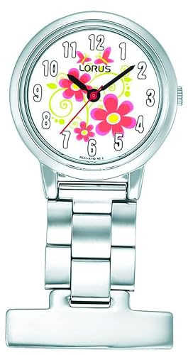 Lorus Damen-Quarz-Taschenuhr aus Edelstahl, mit mehrfarbigem Zifferblatt, Analog-Anzeige, RG237HX9