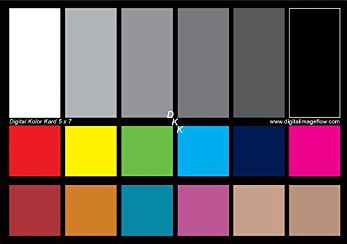 DGK Color Tools DKK 5 x 7 Set of 2 White Balance and Color Calibration Charts with 12% and 18% Gray - Includes Frame Stand and User Guide