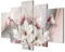 B&D XXL - Wandbilder XXL Blumen 200x100cm 5 tlg - Wand Deko Leinwand Bilder Groß Wanddeko Wohnzimmer Schlafzimmer Kunstdrucke Leinwand Wohnzimmer - Magnolien rosa b-A-0217-b-m