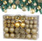 Deuba® Bolas de Navidad 100 Pzs. Set Dorado Mate Brillo Adorno Decoración Navideña Variada Colgante Árbol