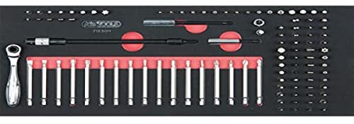 KS Tools 713.5011 - Module de vissage - Pour servantes et établis - Empreinte des outils découpée au laser - Mousse imputrescible - 100 pièces