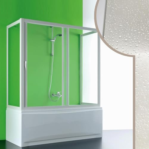 Cabine douche 3 côtés Pare-Baignoire 75x160x75 CM en acrylique mod. Plutone avec ouverture laterale