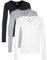 Berydale Women's BD160 Long-Sleeved Shirt, Black/Light Grey Heather/White, S