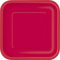 Unique Party- Paquete de 14 platos cuadrados de papel, Color rojo, 23 cm (31493)