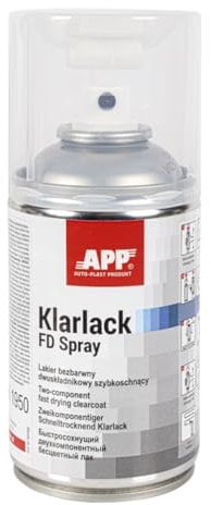 APP Klarlack FD Vernice Spray Trasparente 2K Lucido | Bomboletta Spray Vernice Trasparente Ideale per Rinnovare i Fari dell'Auto | Vernice Trasparente Bicomponente ad Asciugatura Rapida | 250 ml