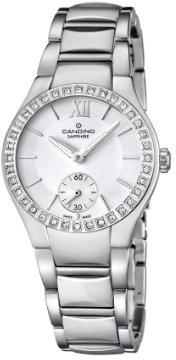 Candino Women'Quarz-Uhr mit weißem Zifferblatt Analog-Anzeige und Silber-Edelstahl-Armband C4537/1