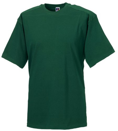 Russell - Camiseta básica de Manca Corta para Hombre Trabajar (4XL) (Verde Botella)
