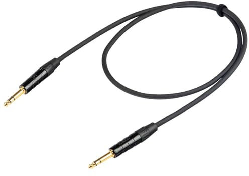 PROEL CHL140LU3 - Cavo audio bilanciato, connettori Jack maschio dritto 6.3 Stereo a Jack maschio dritto 6.3 Stereo da 3mt, Nero.