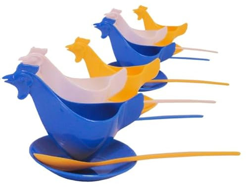 ostprodukte-versand Sonja Plastic Eierbecher Huhn 6Pack - Ostalgie - DDR Traditionsprodukte