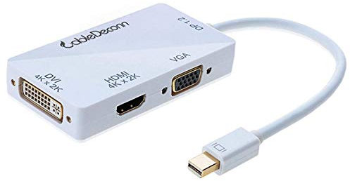 CableDeconn 3-in-1 Mini DisplayPort 1,2 V auf DVI VGA HDMI TV HDTV Adapter Konverter HDMI Full 4K X 2K Auflösung