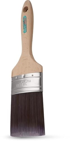 Axus Decor Silk Touch Brush (Mink Series) for All Paints & Varnishes, Ceilings & Woodwork Edges, Smooth, Slightly Oval-Shaped Brush, Beech Wood Handles, Anti-Rust Stainless Steel - 3/75mm