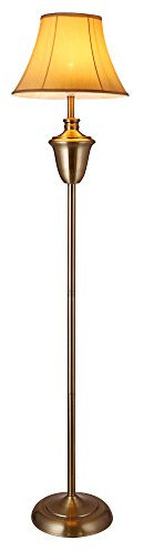 lux.pro Stehleuchte 160x35 cm Messing Beige-Braun Standleuchte im Retro-Look