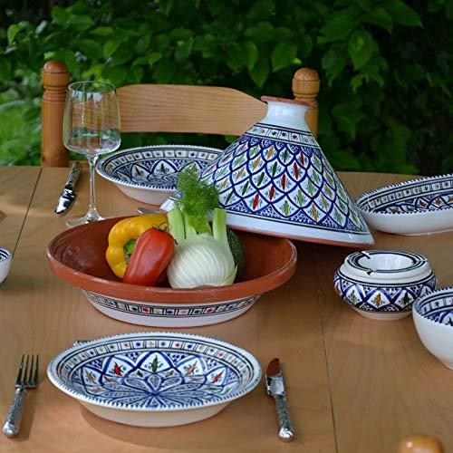 Service tajine assiettes creuses Bakir bleu - 6 pers