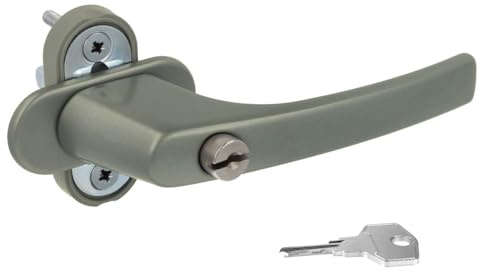 Alu Fenstergriff in Dunkelsilber F9 abschließbar - Stiftlänge 45mm