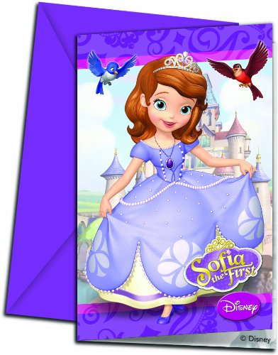Disney Party-Einladungen Sofia die Erste (in englischer Sprache), 6 Stück