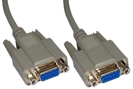 rhinocables Serial Null Modem Cable 9 Pin DB9 Female - DB9 Female RS232 For Computer EGA Monitor TV Box Programming Flashing Updating Firmware '5m'