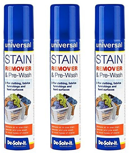 3 x De-Solv-it® Desolvit Stain Remover & Pre-Wash Spray 100ml for Clothing, Favrics, Furnishings and Hard Surface