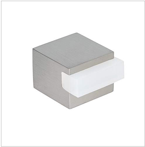Klebe-Türstopper | 25 x 25 mm | Weißer Gummi aus Natursilikon | Platz | Edelstahl AISI 304 | Sehr gute Haftung | 100% zweckmäßig | Mod. 197/25-B| EVI Herrajes